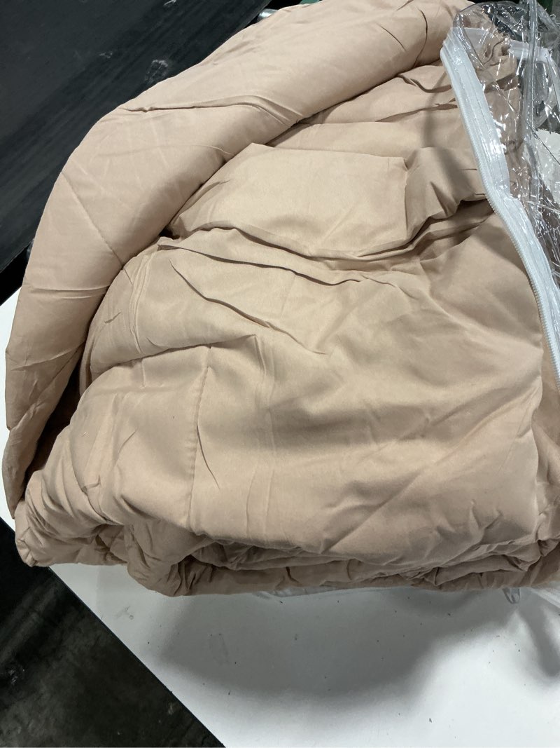 Condition photo showing Good Condition for cozylux king size comforter set khaki - 7 pieces bed in a bag king, luxury soft bed set for all seasons, bedding set with down alternative comforter, sheets, pillowcases & shams khaki king
