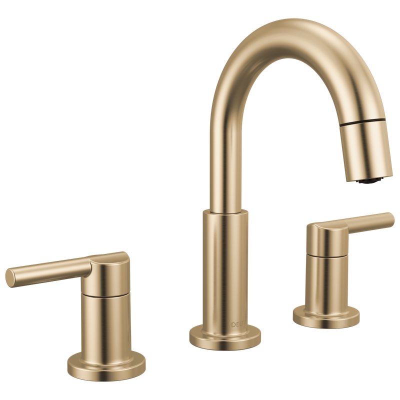 Two Handle Widespread Pull-Down Bathroom Faucet in Champagne Bronze