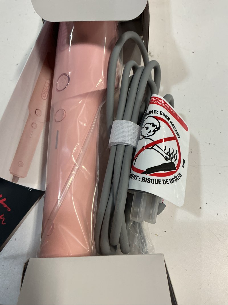 Condition photo showing New/Like New for tymo cordless automatic curling iron - tymo curlgo 1 inch beach waves rotating curling wand, dual voltage & rechargeable portable hair curler for travel, safe & tangle-free, gold blush