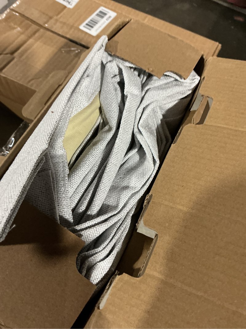 Condition photo showing Good Condition for miulee 100% blackout linen textured curtains for bedroom solid thermal insulated heathered white grommet room darkening curtains & drapes luxury decor for living room nursery 52 x 84 inch (2 panels) heathered white 52"w x 84"l (pack of 2)