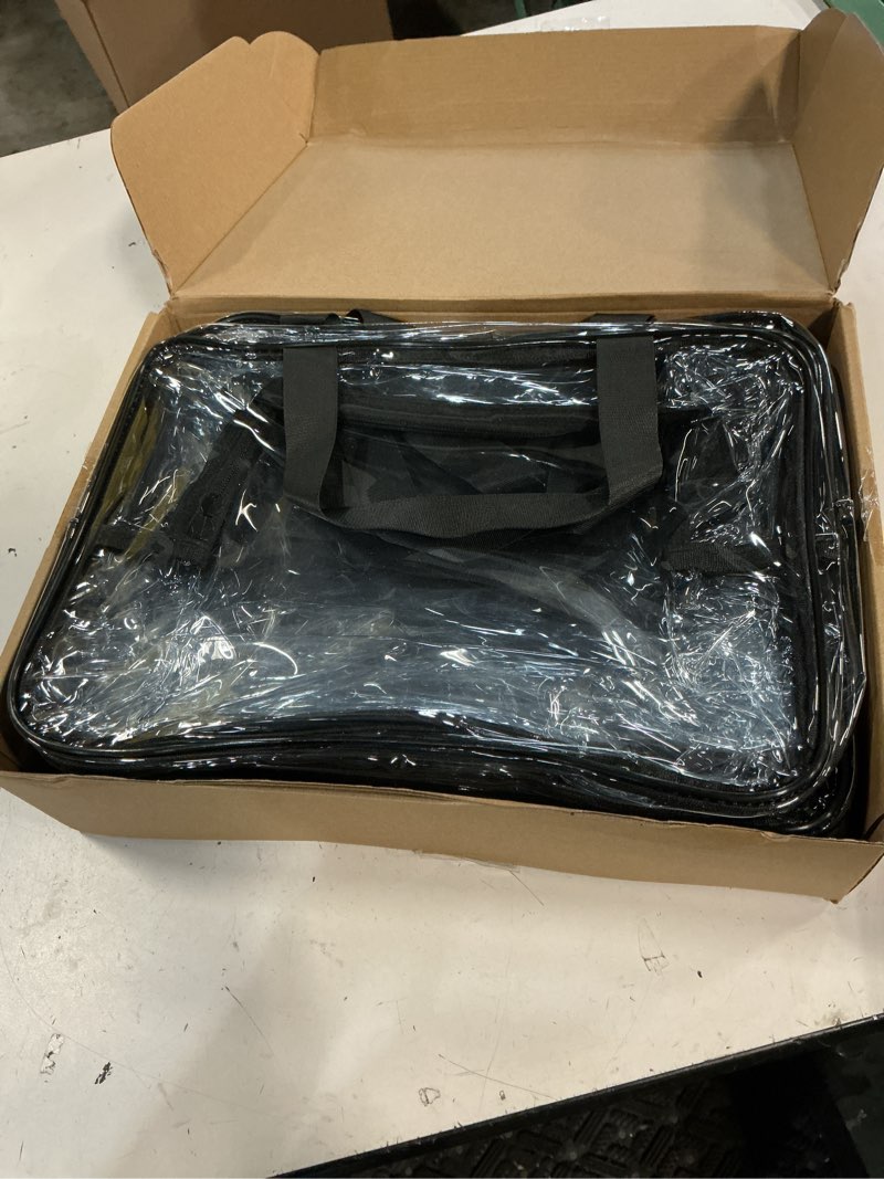 Condition photo showing Good Condition for 8 packs black widen x-large toy storage bags 12.6×9.25×6.9in with labels, reusable clear pvc board game storage, travel waterproof organizer bags with zipper for building blocks, puzzle black x-large