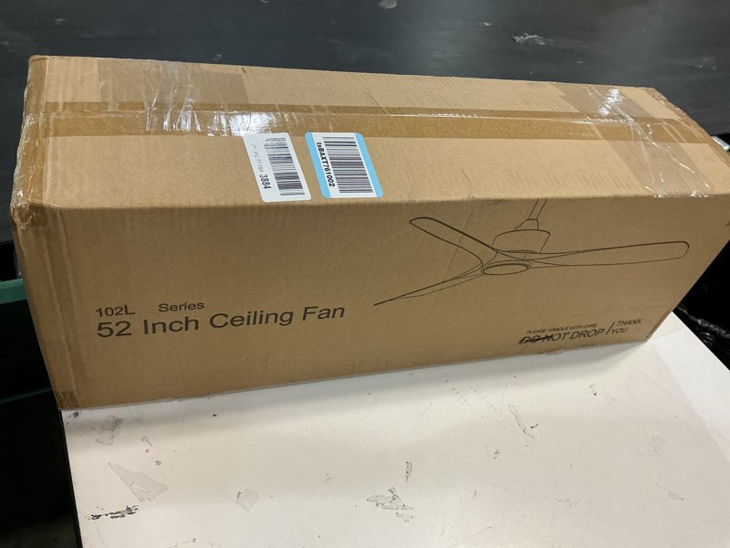 Condition photo showing New/Like New for 60 Inch Modern White and Gold Ceiling Fan with Lights, 3 Blade, Energy Efficient DC Motor, Smart App & Remote Control, 7230 CFM, 6 Speeds, 3 Light Colors, Indoor/Outdoor Gold White 60 INCH