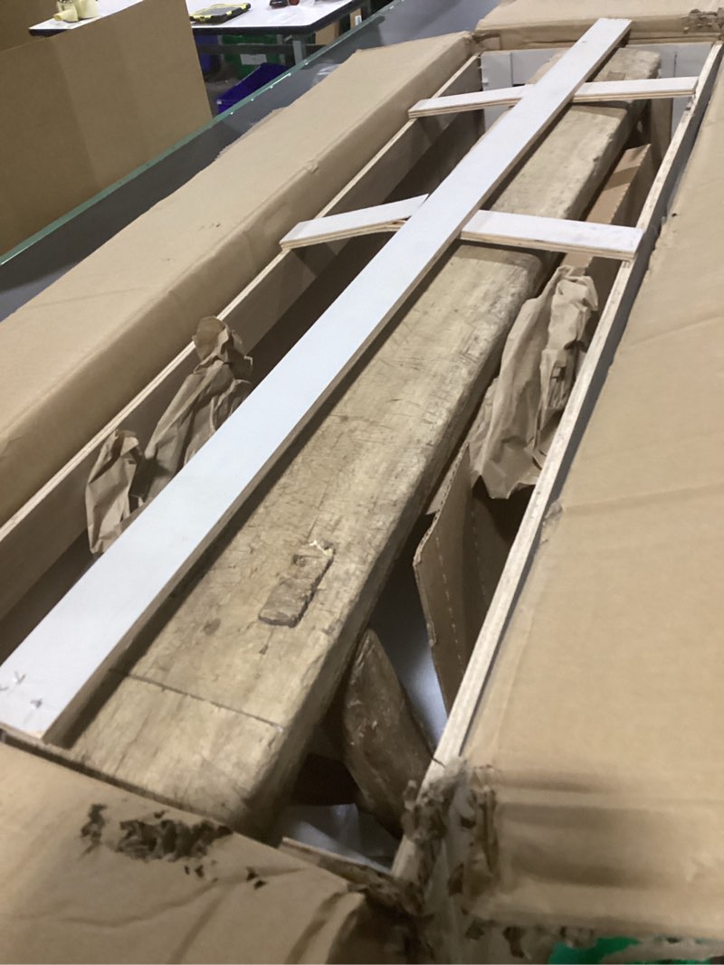 Condition photo showing As Is for similar Artissance Handmade Wooden Entryway Bench, Vintage Noodle Bench for Living Room, Bedroom, or Entryway, End of Bed Bench, Weathered Natural Wood Bench Indoor Farmhouse Decor