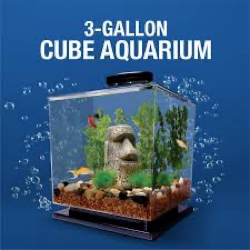 tetra 3 gallon fish tank, aquarium starter kit with pedestal base, led light and filter, for small t