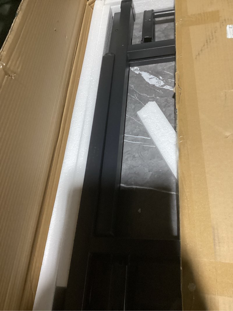 Condition photo showing New/Like New for TEMI Small Computer Desk Folding Table - 35.8" Foldable Office Desk, No Assembly, Perfect for Small Spaces in Bedroom, or Apartment, Portable Mini Desk or Study Table Compact Design, Marble Greige 35.8 Inch NO Power Outlets Marble Greige