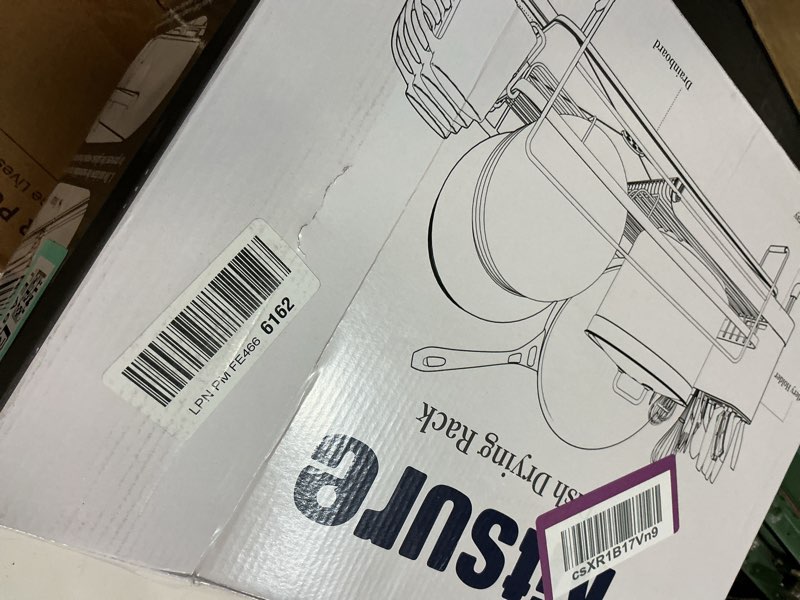 Condition photo showing Good Condition for Kitsure Large Dish Drying Rack - Extendable Dish Rack, Multifunctional Dish Rack for Kitchen Counter, Anti-Rust Dish Drainers with Cutlery & Cup Holders 19.2"-26.7" L x 12.9" W, Black Standard Black