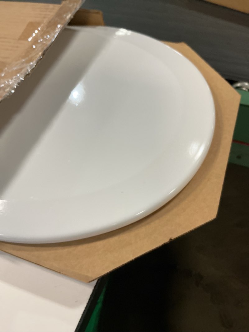 Condition photo showing As Is for bemis 500ec 390 toilet seat with easy clean & change hinges, 1 pack round, cotton white