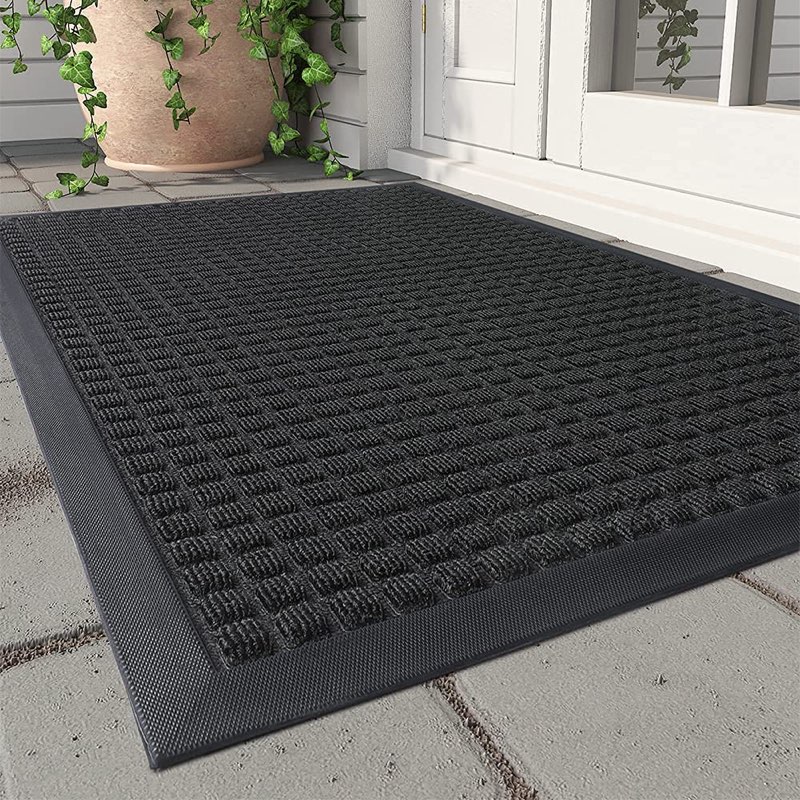 Black outdoor nonslip door mat *similar to stock photo* 