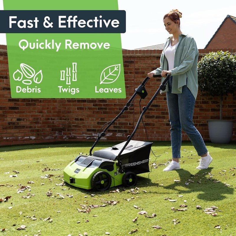 GreenSweep | Artificial Grass Sweeper, Turf Vacuum with 45L Collection Bag