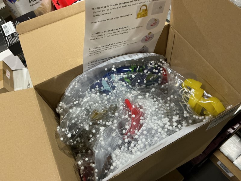 Condition photo showing New/Like New for Inflatable Christmas Snowman Ball, 24 Inch Large Inflatable Outdoor Decorations Balls, Christmas Xmas Blow Up Ball for Yard (2-red&Green)