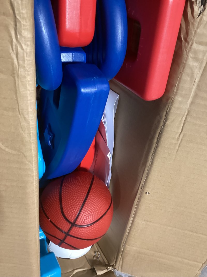 Condition photo showing As Is for Delta Children PAW Patrol 4-in-1 Sports Center – Adjustable Easy Score Basketball Hoop, Soccer/Hockey Net and Golf Game, Blue