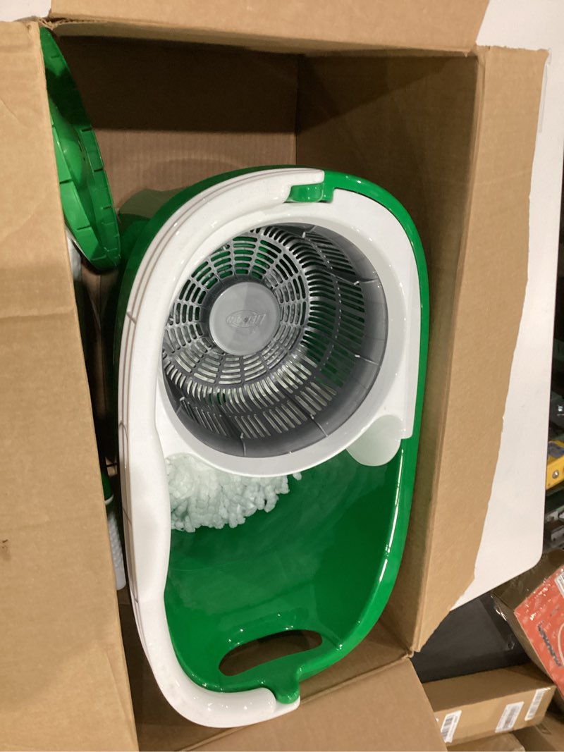 Condition photo showing Good Condition for libman tornado spin mop system with 2 refill heads, microfiber spinning mop and bucket with wringer set for home, floor cleaning of hard-wood, laminate, tile, all surface cleaner, 3 total mop heads spin mop plus 2 refills