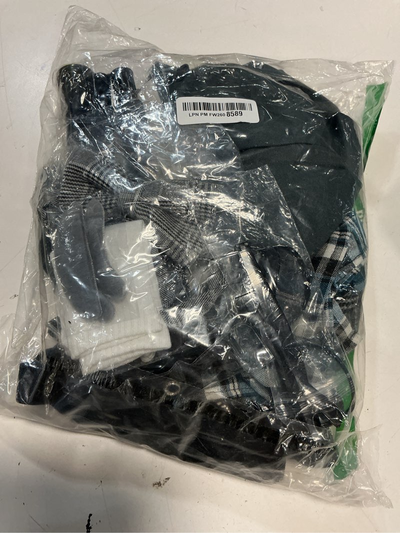 Condition photo showing New/Like New for 100 days of school costume for boys old man costume for kids 100th day of school grandpa dress up outfit accessories 5-7x navy blue, dark gray