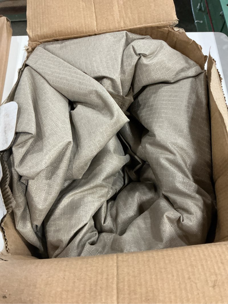 Condition photo showing As Is for l-shape beige patio furniture cover