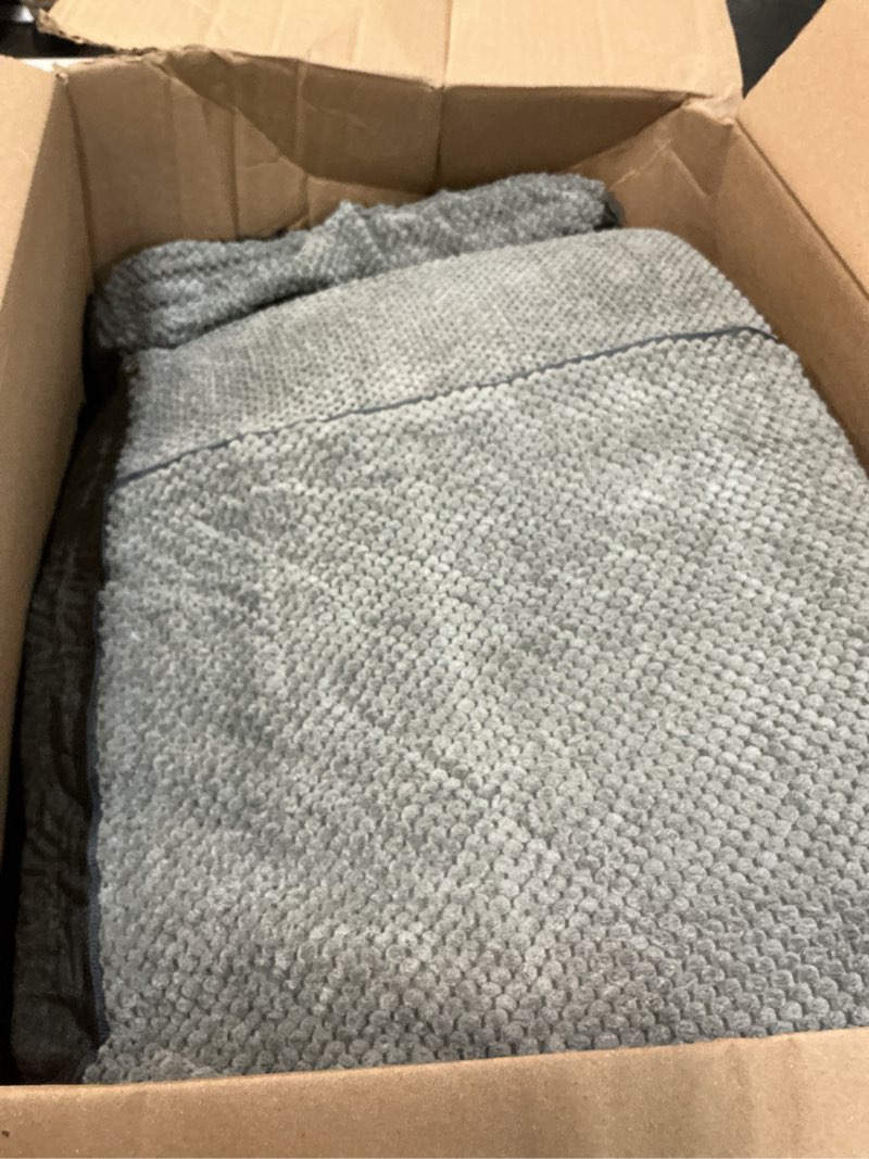 Condition photo showing As Is for Dog Stairs 4 Steps for Small Dogs and Cats to Get on High Beds, Couch or Car, Pets Can Climb, Sit, Lie Down or Perch to Look Out Windows on The Spliceable Ramp, Provides Support, Grey?19" H? Fleece Dark Grey 4-Steps