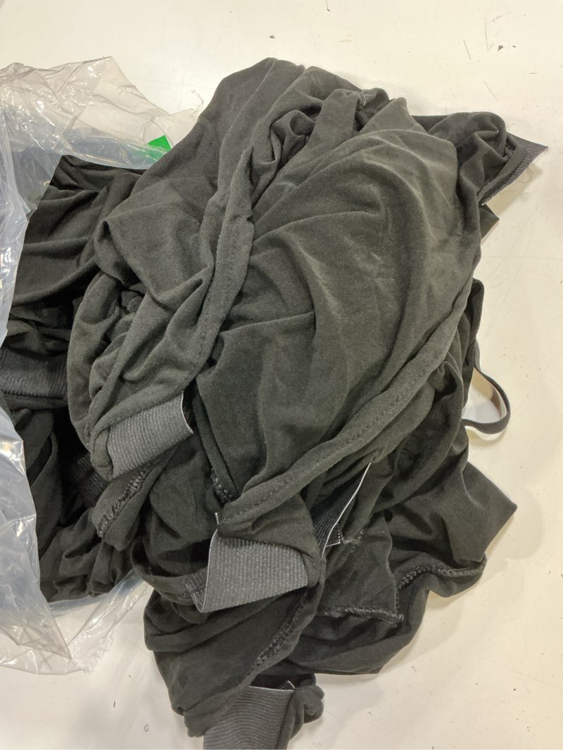Condition photo showing As Is for 12 pcs waterproof stretch spandex folding chair covers, dining room chair slipcovers protector for wedding, banquet, party, holidays, celebration and decoration?black? black 12pack