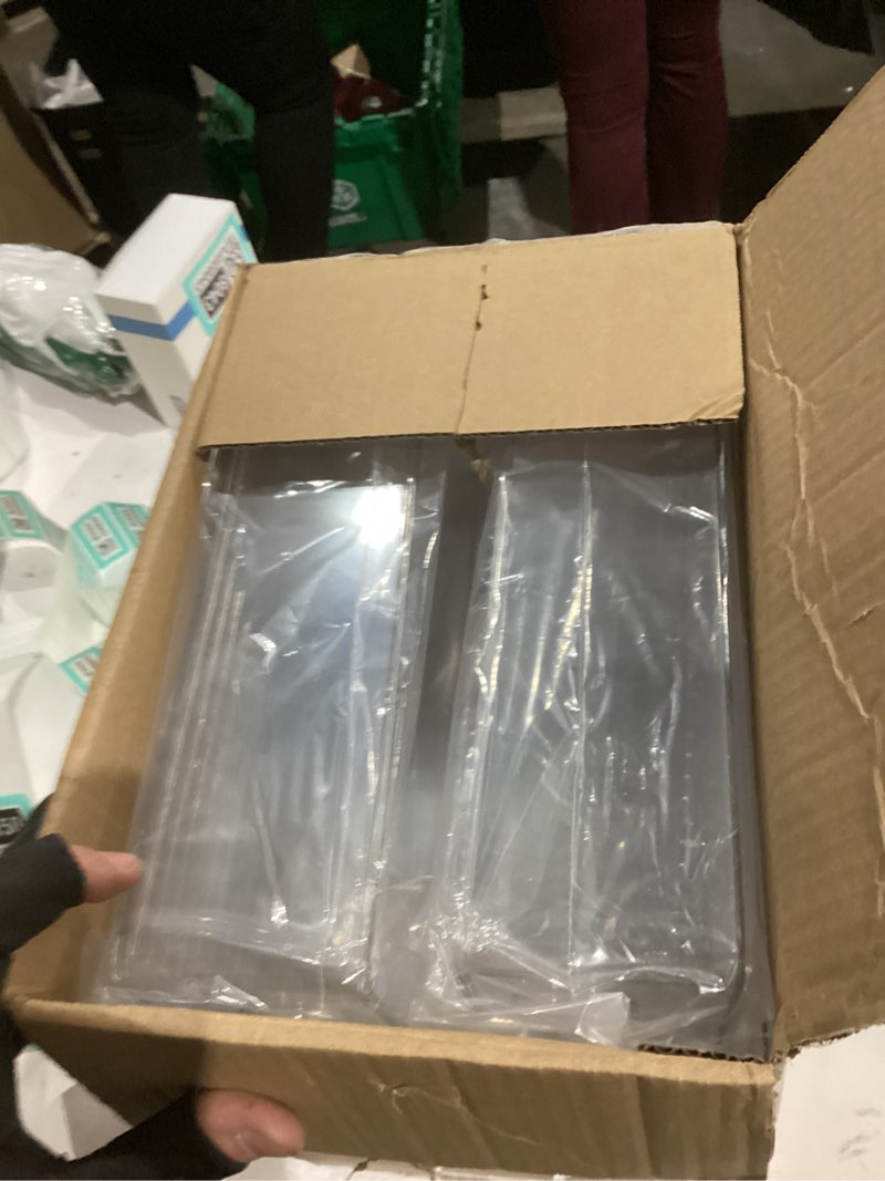 Condition photo showing New/Like New for Set of 8 Clear Plastic Storage Bins, 4 Large and 4 Small Stackable Storage Containers for Pantry Organization and Kitchen Storage Bins,Home Edit and Cabinet Organizers W-01