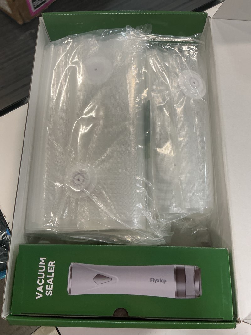 Condition photo showing Good Condition for handheld vacuum sealer, premium vacuum sealer for food + 35 reusable sous vide bags, powerful vacuum food sealer for kitchen, home, bbq, travel, gifts, seal food 6x fresh longer