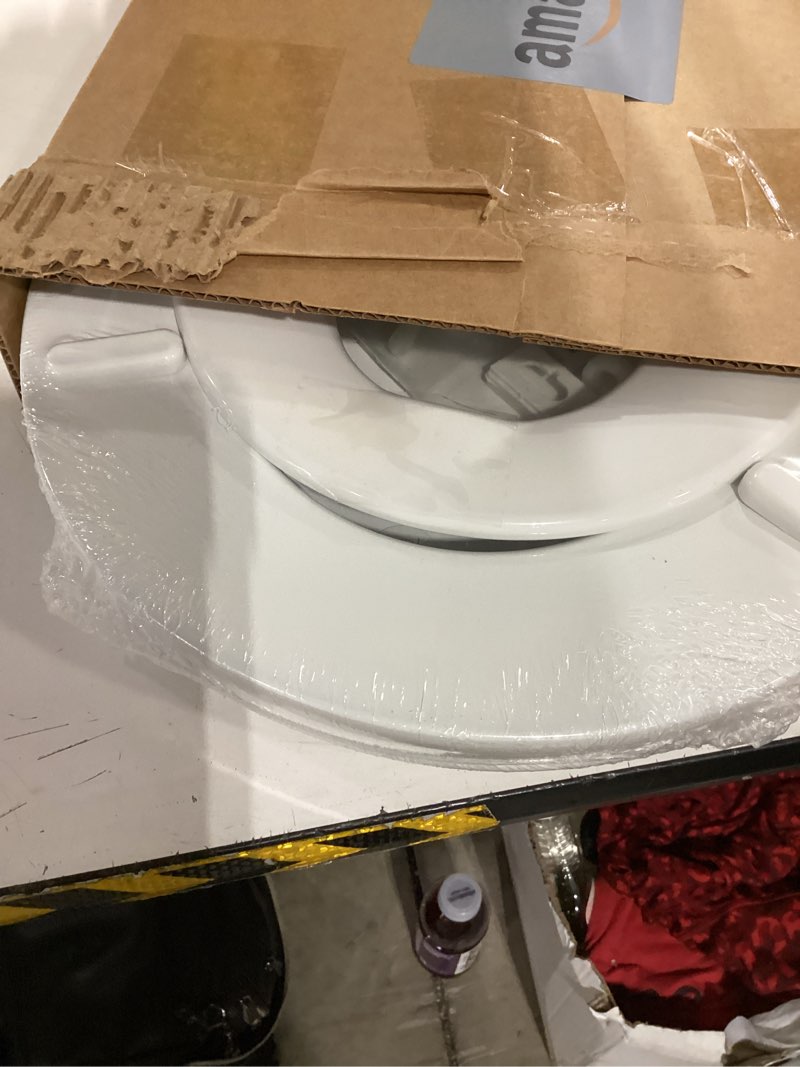 Condition photo showing New/Like New for mayfair nextstep2 toilet seat with toddler potty training seat built-in, slow close, easy clean, magnetic removable kids seat, made in usa, round, white