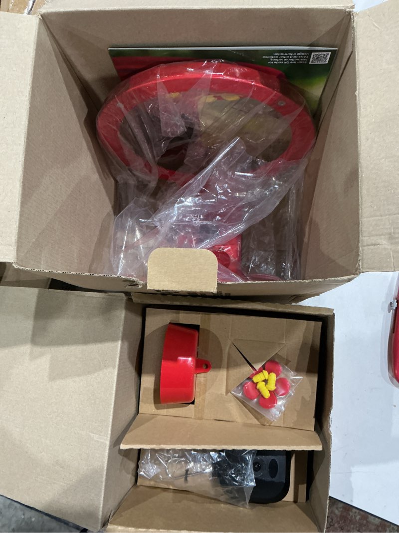 Condition photo showing Good Condition for bundle of perky-pet smart hummingbird feeder with camera + perky-pet clear hummingbird nectar | attract hummingbirds & watch them on-the-go smart feeder + clear nectar