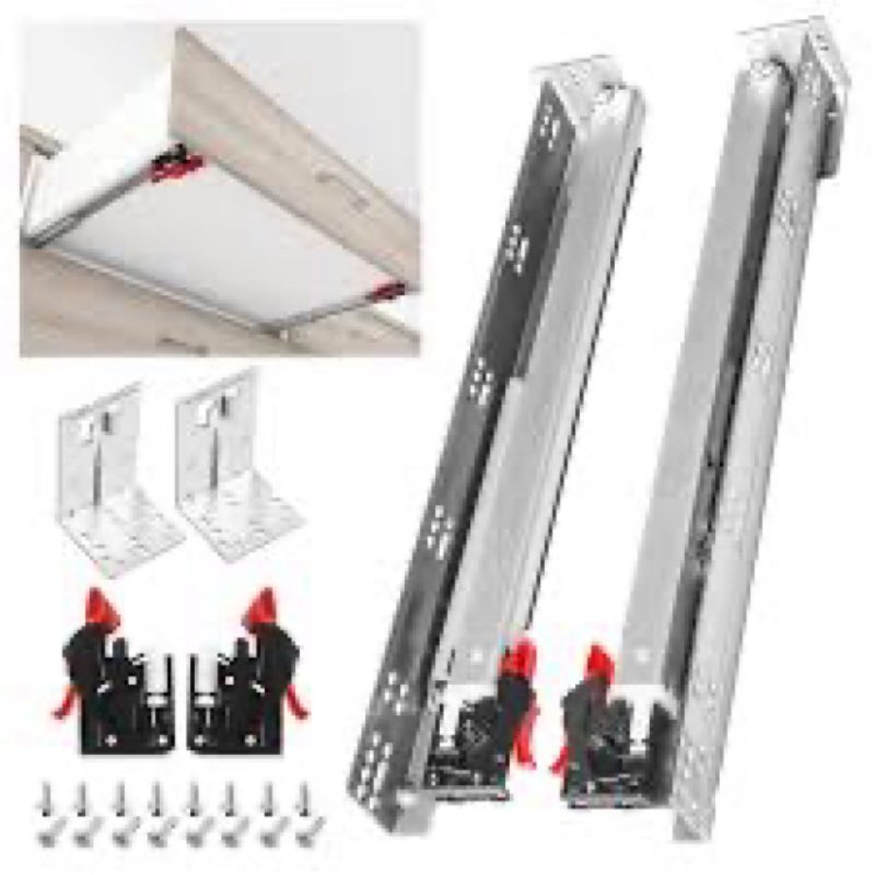 shuhang 1 pair undermount drawer slides 21 inch soft close 80 lb load capacity ball bearing hidden b