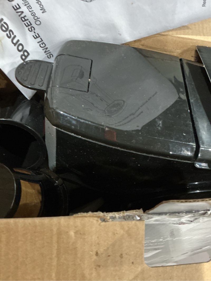 Condition photo showing As Is for bonsenkitchen 2-in-1 single serve coffee maker for k cup & ground coffee, fast brewing (6-14oz),one cup coffee machine with travel mug,space-saving for home?office?dorm