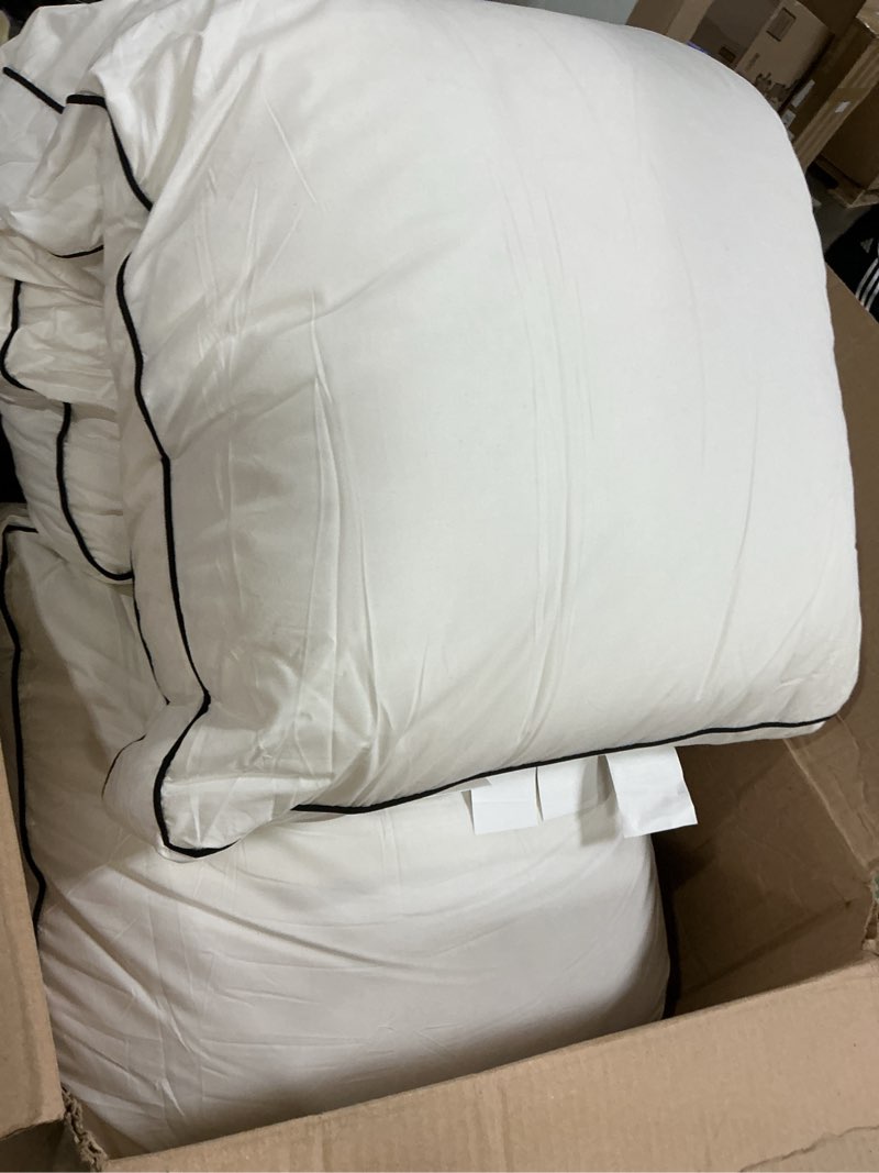 Condition photo showing As Is for your moon soft organic wool pillow king size set of 2, fluffy thick down alternative pillows for side sleeper, support gusseted bed pillow for sleeping, 100% cotton cover (white) white king (pack of 2)