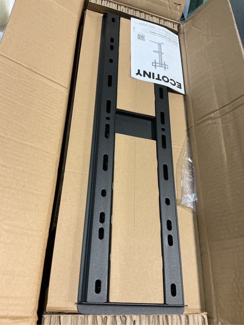 Condition photo showing Good Condition for Ultra Slim Floor TV Stand for 37–86 Inch TVs, Modern Curved Base with Shelf, Adjustable Height & Tilt, Space-Saving Design with Cable Management, Fits VESA 600x400mm, Black