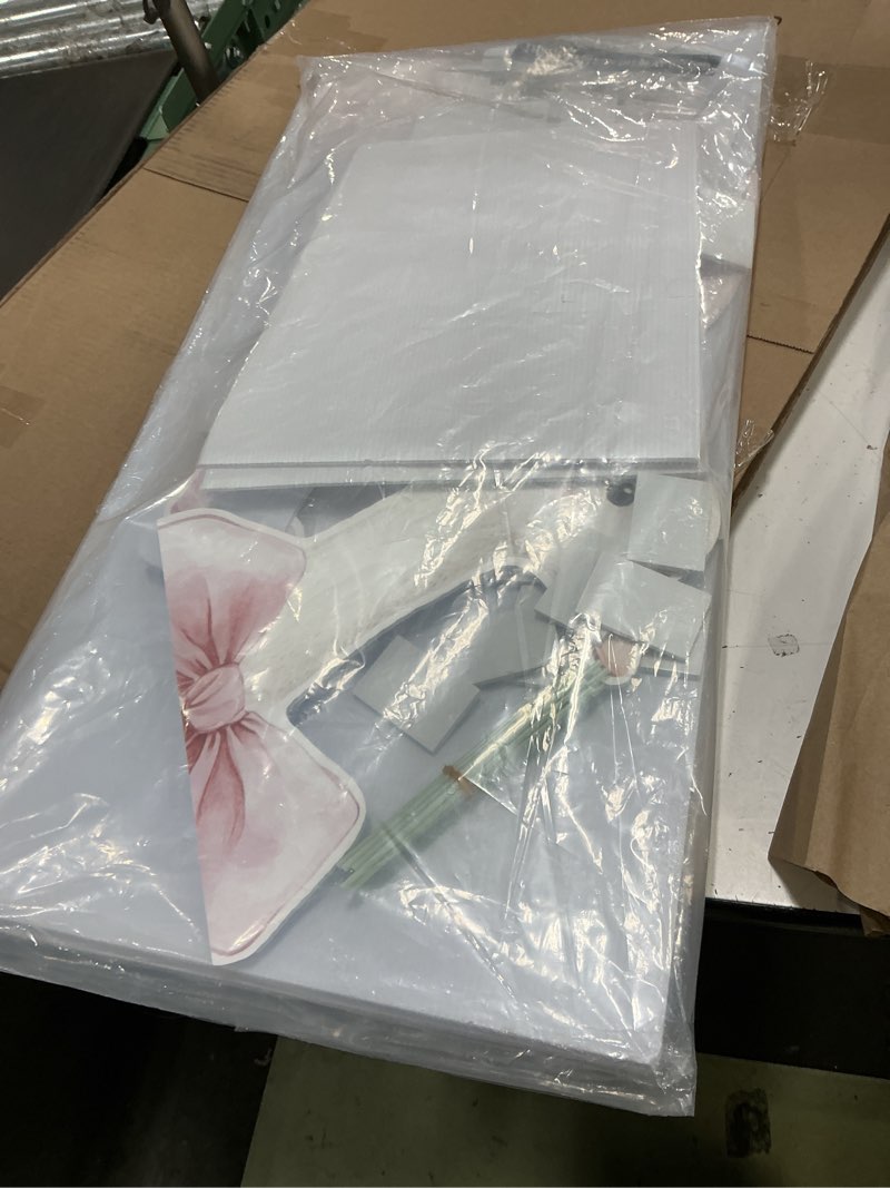 Condition photo showing Good Condition for novabright 2 pcs one silly goose party decoration 5ft and 2.5ft pink bow 1st birthday silly goose cardboard cutout standup photo props backdrops for girls 1st birthday baby shower supplies