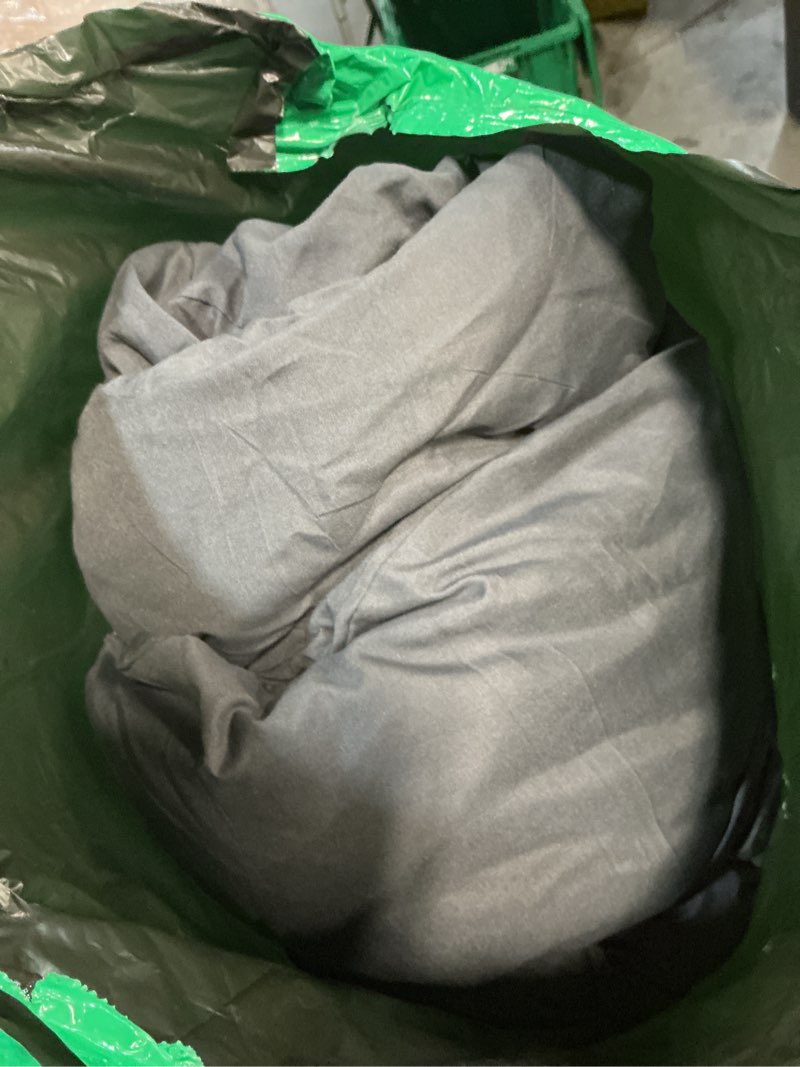 Condition photo showing As Is for cozylux twin comforter set, 2 pieces down alternative bedding, dark grey | 270 gsm twin xl college dorm comforter with 4 corner ties use as a duvet insert, oeko-tex certified, 1 pillowcase, 68 x 88 in dark grey twin/twin xl