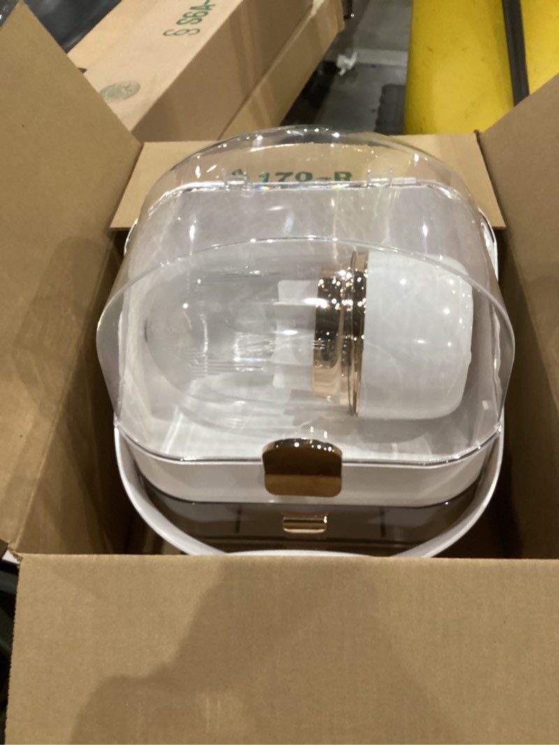 Condition photo showing Good Condition for Makeup Organizer, Skincare Organizers With Makeup Brush Holder, Cosmetic Organizer for Countertop,Bathroom, Vanity, Cosmetic Display Cases, Christmas Gifts for Teen Girls (Rose Gold)