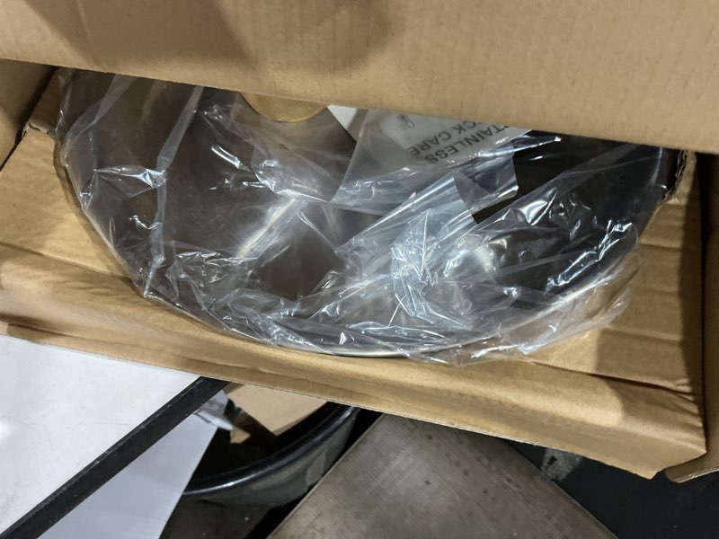 Condition photo showing New/Like New for Misen 5-Ply Stainless Steel 12" Frying Pan - Professional Cookware for Induction, Gas and Electric - Dishwasher Safe, Oven Safe to 800°F - Durable, Versatile, Even Heating 12 Inch