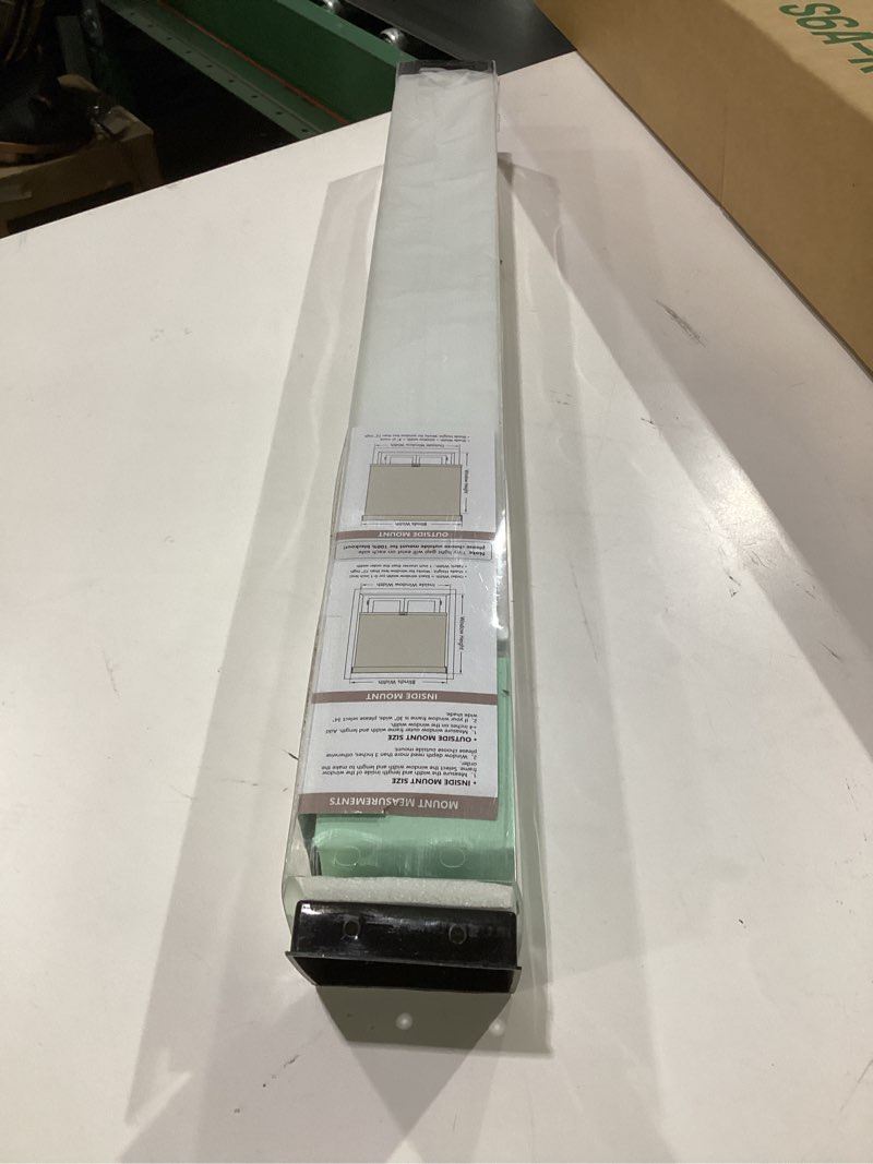 Condition photo showing As Is for sunoff cordless blackout roller shades blinds for windows free-stop,pull down room darkening with valance,thermal insulated woven fabric window door blinds for home,office,beige 21" w x 72" l 21"w x 72"h beige