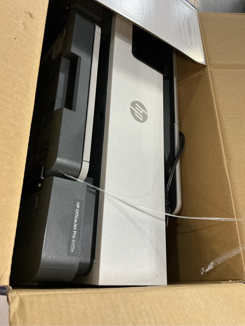 Condition photo showing As Is for hp officejet pro 8125e wireless all-in-one color inkjet printer, print, scan, copy, adf, duplex printing best-for-home office, 3 month instant ink trial included, ai-enabled (405t6a)