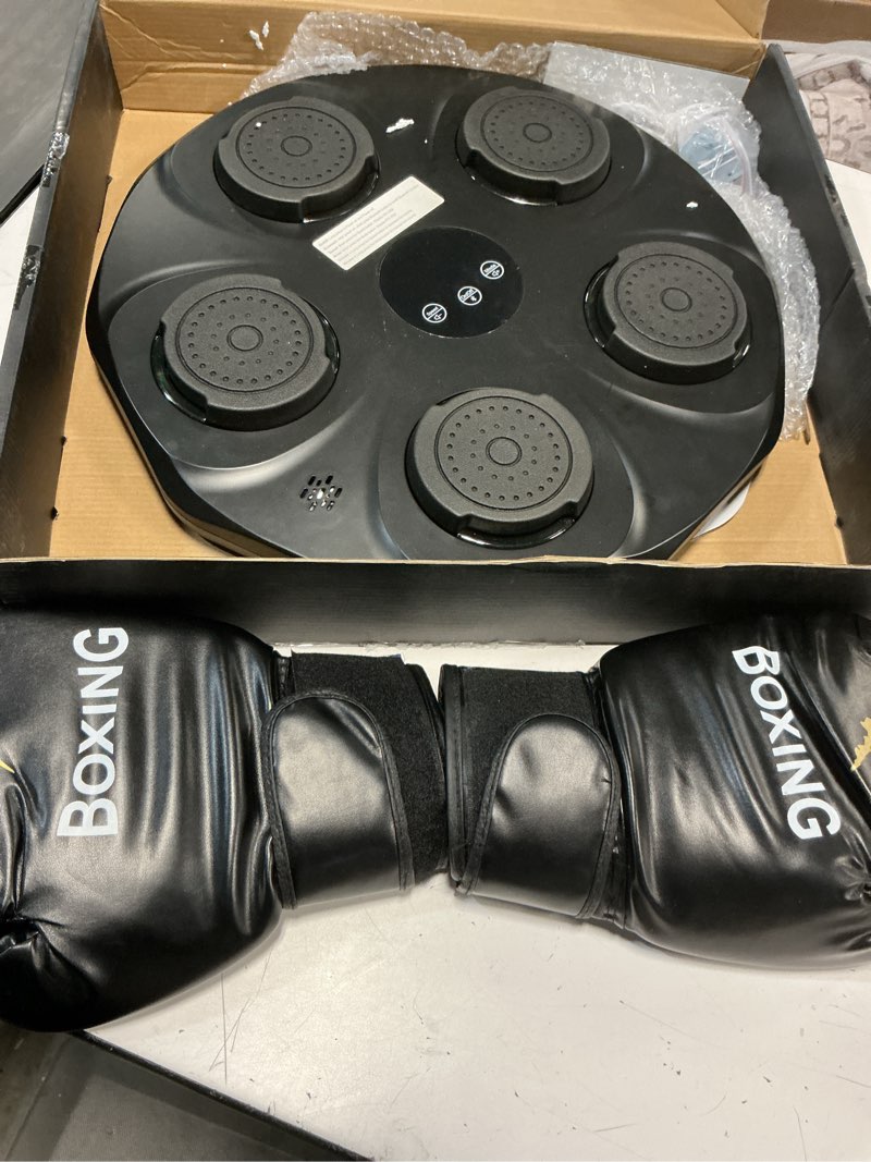 Condition photo showing Good Condition for music boxing machine, interactive punching trainer with boxing gloves, large size wall mounted electronic boxing target for adult kids, 9 modes & 9 speeds