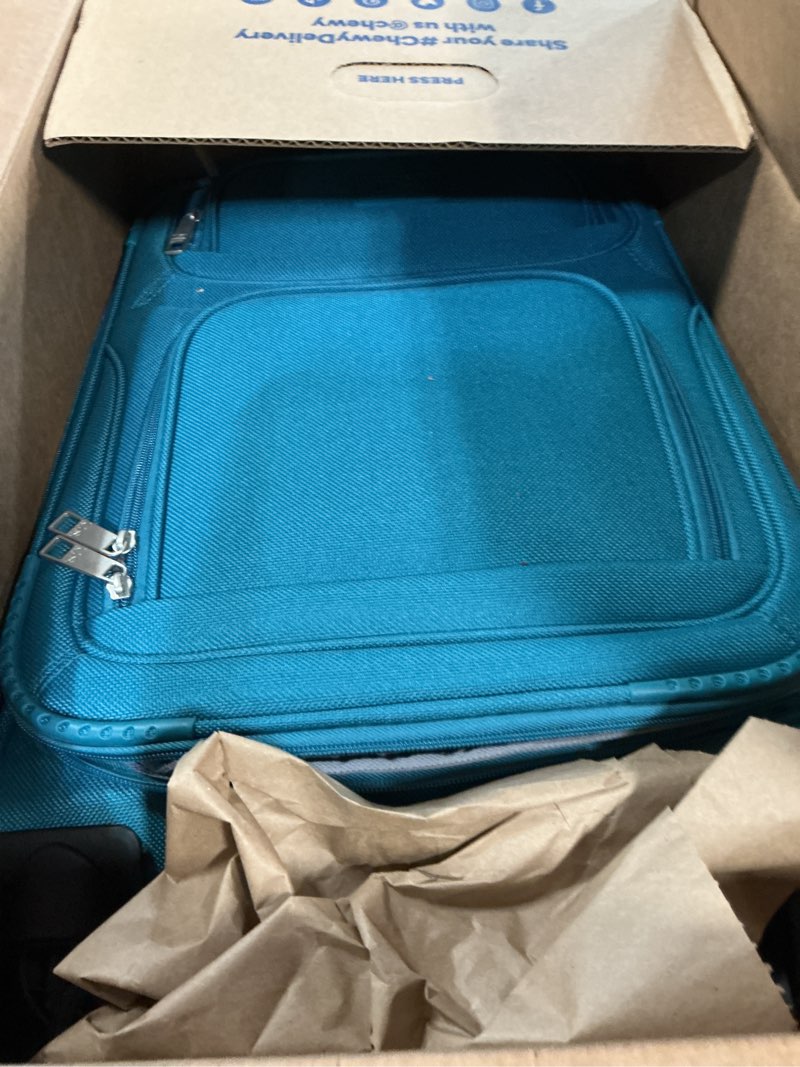 Condition photo showing Good Condition for u.s. traveler rio lightweight softside rolling carry-on suitcase, 4-wheel single, teal