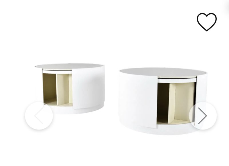 Swivel Storage Tables T128 Revolver attributed to Eugenio Gerli for Tecno, Italy, 1969, Set of 2