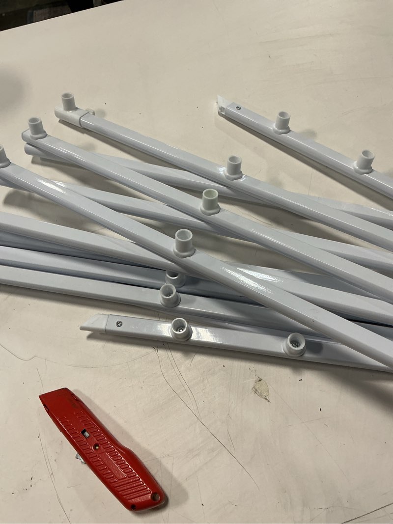 Condition photo showing Good Condition for Foldable Drying Rack Clothing, 3-Tier Portable Clothes Drying Racks for Indoor & Outdoor, Anti-Rust Compact Laundry Rack Collapsible, White 28" D x 10" W x 35" H White 28"D x 10"W x 35"H