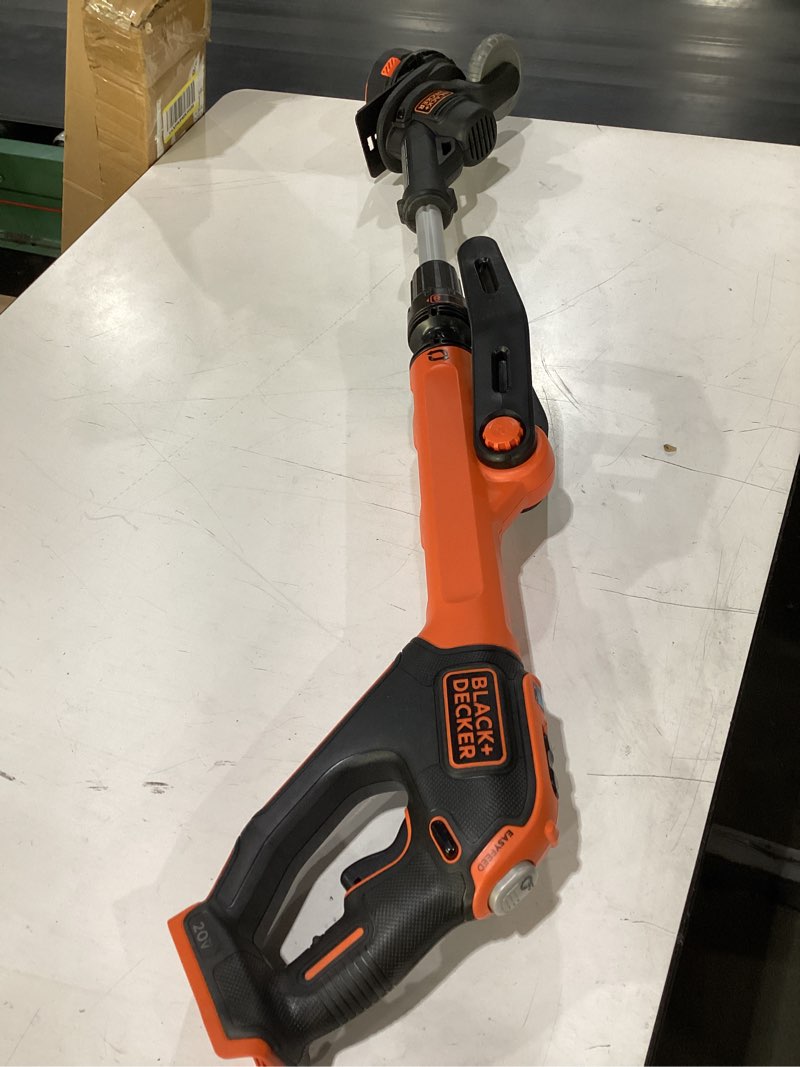 Condition photo showing Good Condition for black+decker 20v max cordless string trimmer and edger, 12 inch weed eater, 2-speed control weed wacker, 2 batteries, charger and spool included (lste525) 20v trimmer kit - 2 batteries