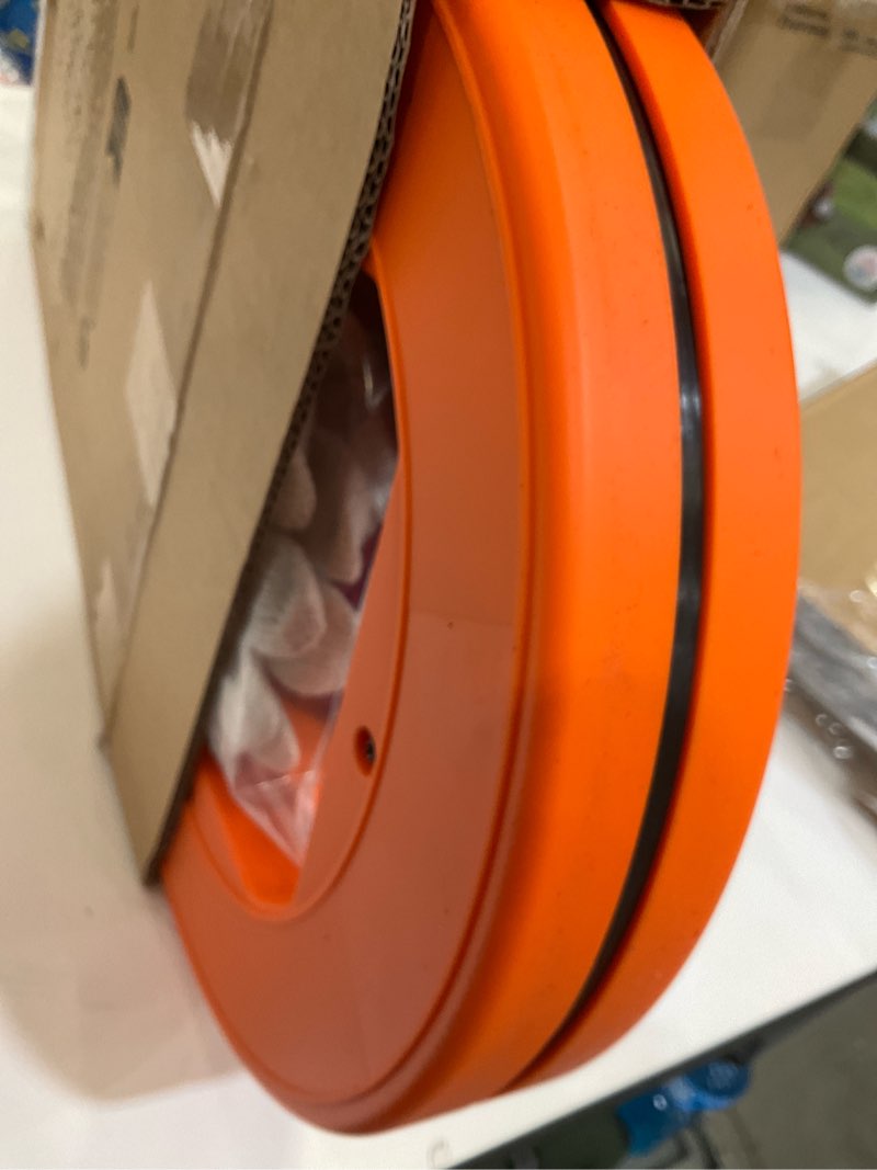 Condition photo showing As Is for 125 ft electrical fish tape, 3/16-inch pet wire puller with optimized housing and ergonomic handle, flexible non-conductive cable puller tool with steel leader for walls and conduit orange