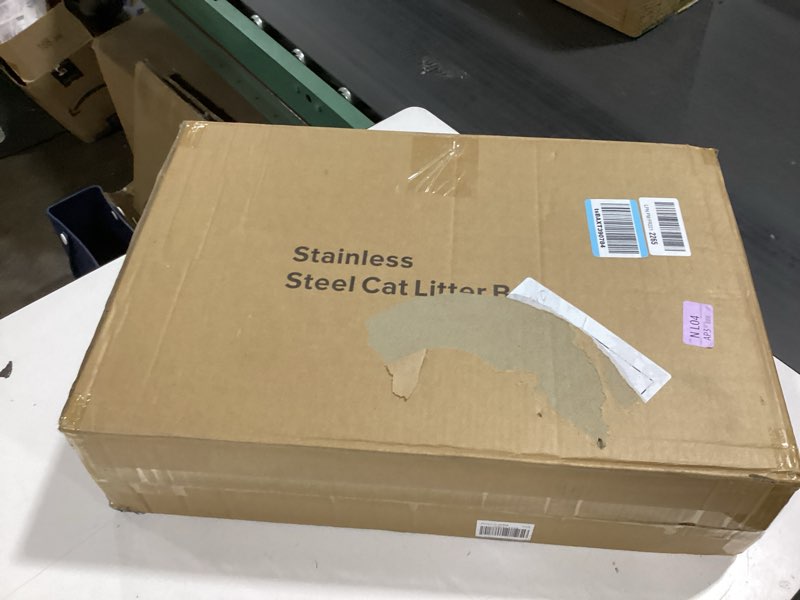 Condition photo showing Good Condition for stainless steel litter box | xl enclosed cat litter boxes with lid for big cats | high sided, anti-u