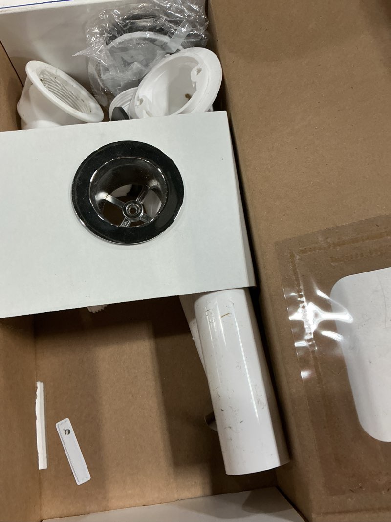 Condition photo showing As Is for dearborn 1-1/2-in polished chrome push n' pull white/polished chrome push-pull drain