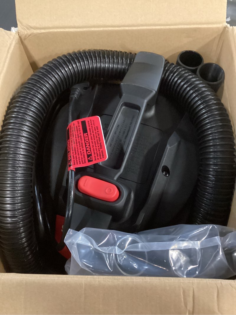 Condition photo showing Good Condition for Shop-Vac 2.5 Gallon 2.5 Peak HP Wet/Dry Vacuum, Portable Compact Shop Vacuum with Wall Bracket & Multifunctional Attachments, 5760288 Black