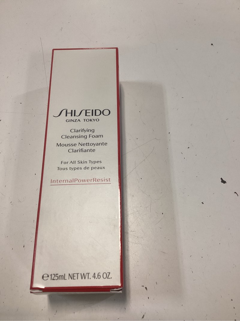 Condition photo showing New/Like New for shiseido clarifying cleansing foam - 125 ml - cleanses, balances & removes impurities for smoother, radiant complexion - for all skin types