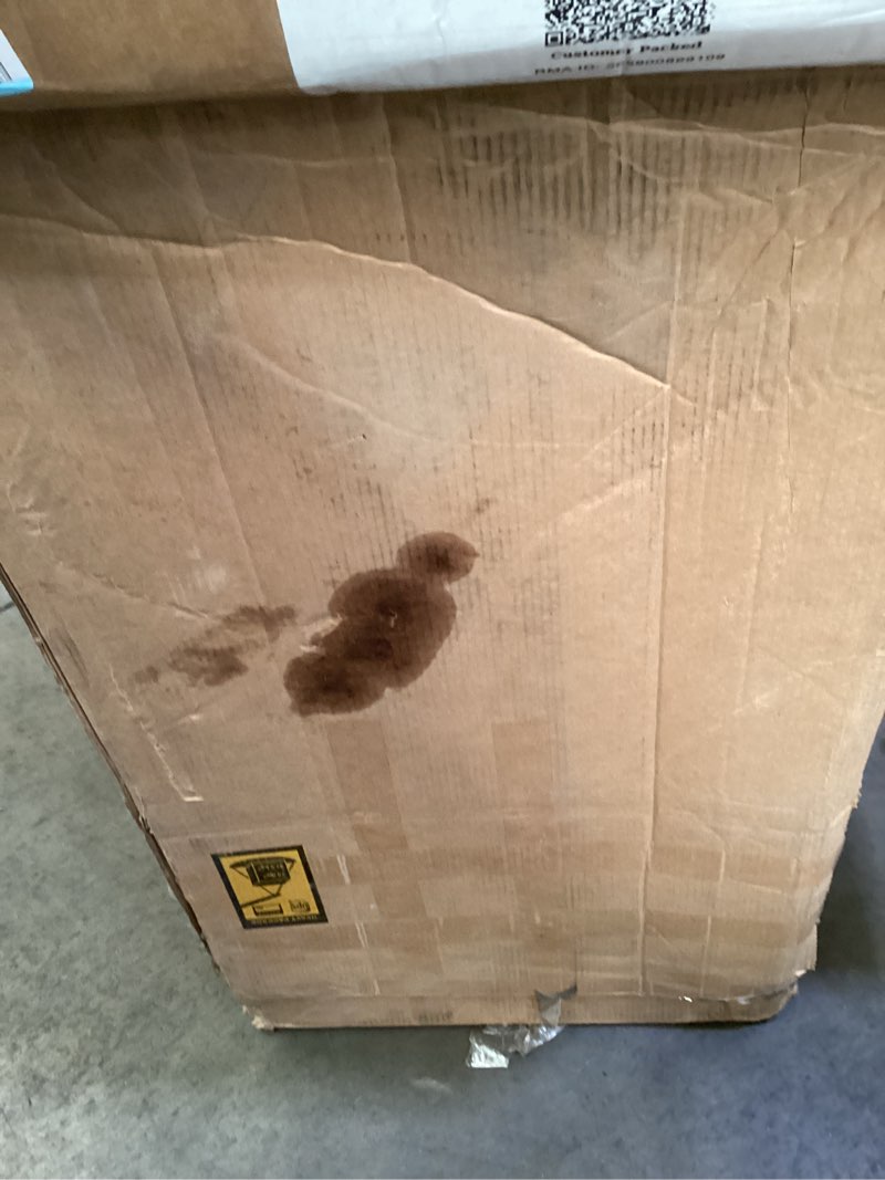 Condition photo showing As Is for Buyers Products SaltDogg WB400 Walk Behind Drop Spreader, 2.5 cu ft Poly Hopper (200 lb), Stainless Frame/Agitator, 44 in Path, 13 in Pneumatic Tires, Rain Cover & Screen, Made in USA