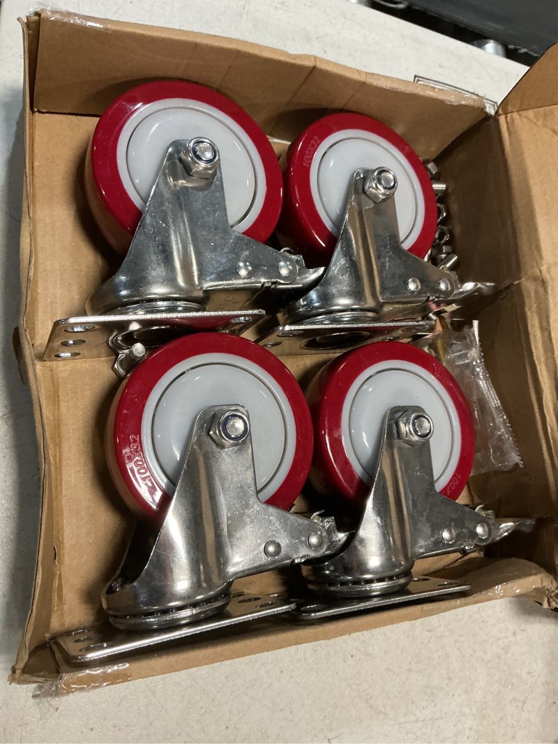 Condition photo showing Good Condition for w b d weibida stainless steel 4 inch caster wheels with brake,anti-corrosion 304 heavy duty casters set of 4,rust-proof industrial castor for furniture,labs,hospitals,restaurants,industrial