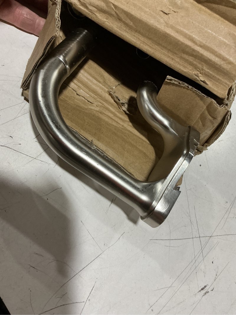 Condition photo showing As Is for brushed nickel double curtain rods for windows 72-144 inch,heavy duty double curtain rod with aluminum finials and bracket,adjustable double window rods for blackout or room darkening panels brushed nickel 72-144"