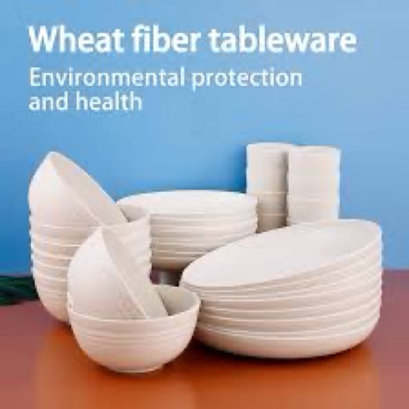 supernal wheat straw dinnerware sets,dish sets for 8,plates and bowls set dishwasher safe,unbreakabl