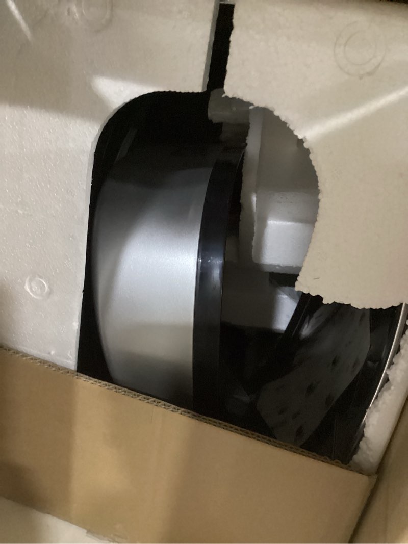 Condition photo showing Good Condition for iTouchless 13 Gallon Oval Sensor Trash Can with Odor Filter, Automatic Motion Sensor Kitchen Bin, Soft-Close Stainless Steel, Slim Curved Wastebasket for Narrow Walkways & Islands, Matte Silver Light Silver, Black