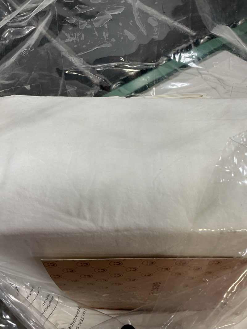 Condition photo showing As Is for bedsure 100% washed cotton duvet cover super king size - natural white minimalist bedding set linen like - purewoven plain simple & soft comforter cover 3-piece (natural white, super king, 108"x98")